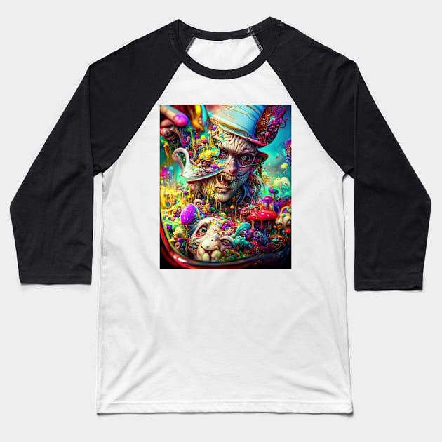 Fear And Loathing In Wonderland #54 Baseball T-Shirt by aetherialdnb